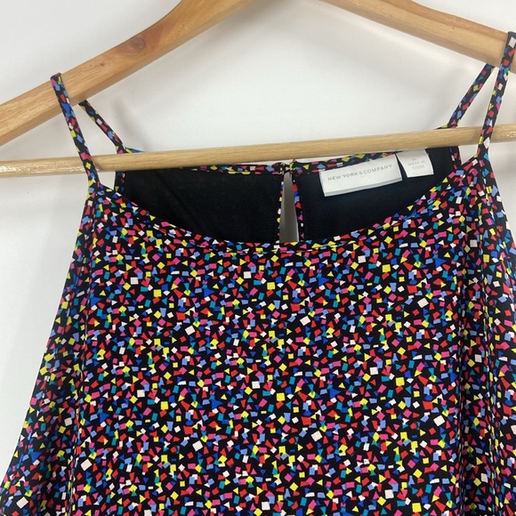 New York & Company ditzy print spaghetti strap swing dress XL - Picture 5 of 13